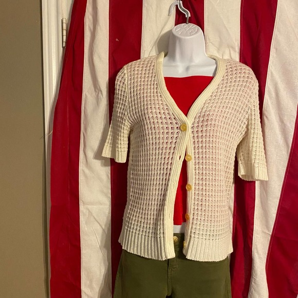 VINTAGE James Kenrob Knit Sexy Womens Size 14 Off-White Sweater Set - Picture 5 of 5